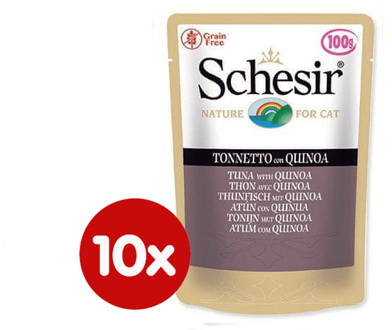 Schesir mokra hrana za mačke s tunom i kvinojom, 10 x 100 g