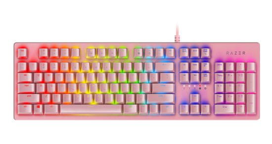 Razer Huntsman Quartz tipkovnica, Opto-Mechanical tipke, US - HR gravura, roza