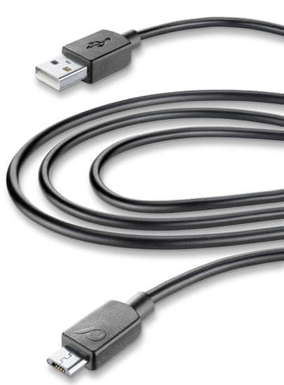 CellularLine USB kabel, 3m Micro USB, crni