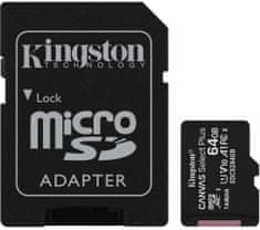 Kingston SDHC Canvas Select Plus Micro memorijska kartica, 64 GB 100 MB/s, C10, UHS-I, adapter