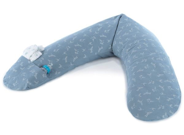 Theraline jastuk za majčinstvo i njegu s džepovima, plava s pticama