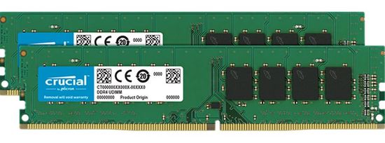 Crucial 32 GB Kit (2 x 16 GB) DDR4-2666, UDIMM, PC4-21300, CL19 memorija (RAM) (CT2K16G4DFD8266)