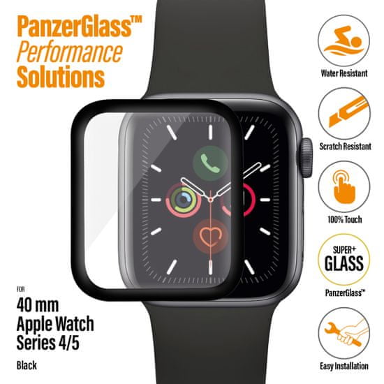 PanzerGlass zaštitno staklo SmartWatch za Apple Watch 4/5/6/SE 40, crno (2016)