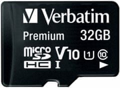 Verbatim microSD kartica, 32 GB, HC Class 10, adapter