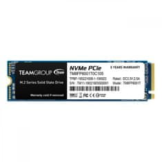 TeamGroup MP33 SSD disk, 1 TB, M.2, PCIe 3.0 x4, NVMe 1.3, 3D NAND