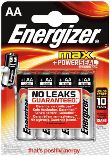 Energizer Max alkalna baterija AA (LR6), 4 komada