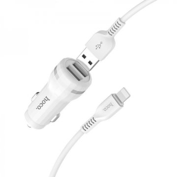 Hoco Z27 auto punjač + Lightning kabel, bijeli