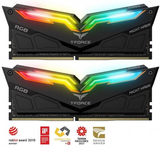 TeamGroup Night Hawk RGB 16GB Kit (2x8GB) DDR4-3200, DIMM, CL16 memorija (TF1D416G3200HC16CDC01)