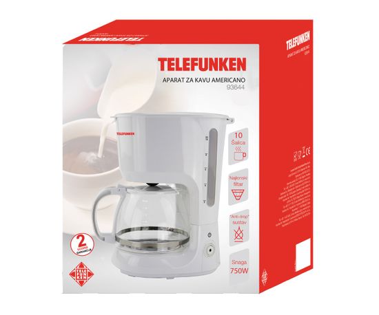 Telefunken TF93364 aparat za kavu, 1,25 l, 750 W