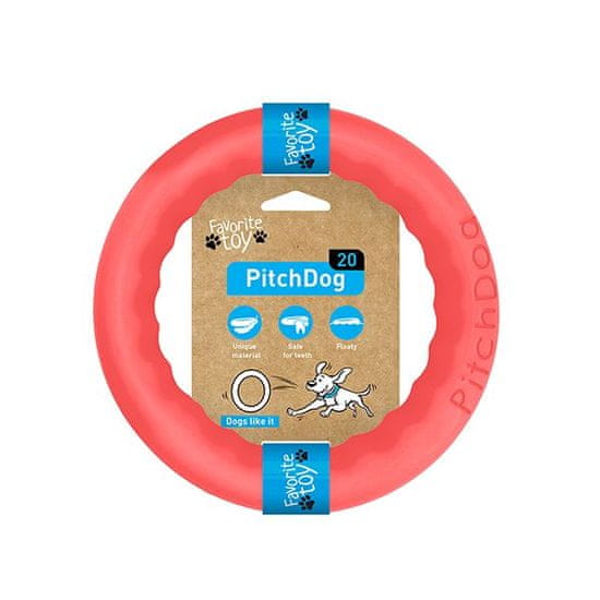 PitchDog obruč za treniranje pasa, roza, 20 cm