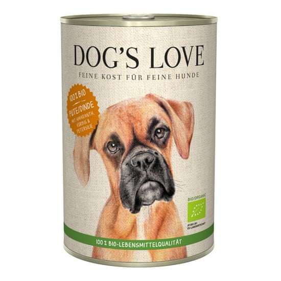 Dog's Love 100 % BIO Organic konzerva za pse, puretina, 400 g