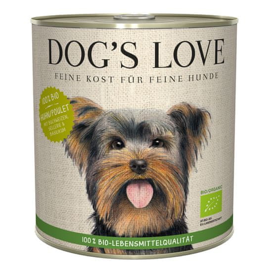 Dog's Love 100 % BIO Organic konzerva za pse, piletina, 800 g