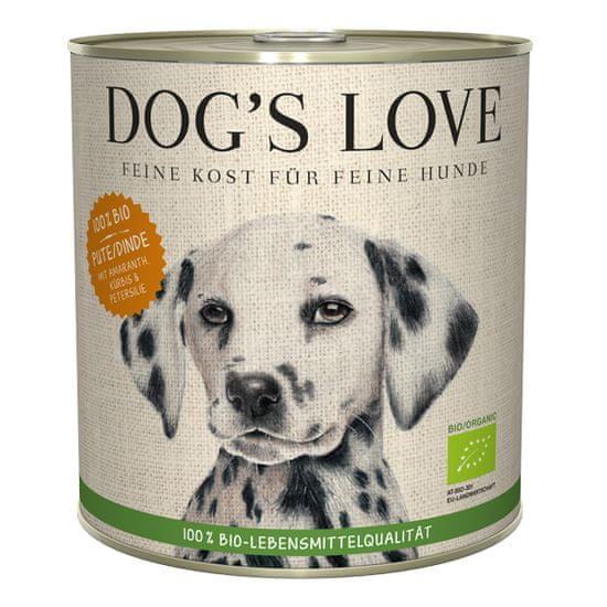 Dog's Love 100 % BIO Organic konzerva za pse, puretina, 800 g