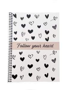 Muflon spiralna bilježnica Follow your heart, A5, crna