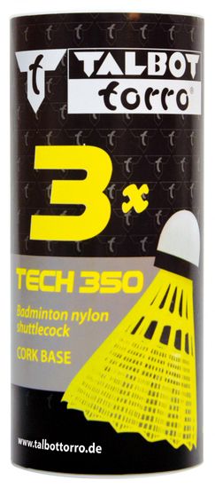Talbot Torro Tech 350 Medium set loptica za badminton, najlon, žuta, 3 komada