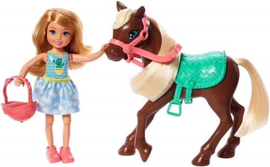 Mattel Barbie Chelsea i tamno smeđi poni