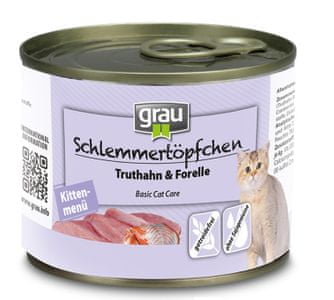 Grau konzerva za mačiće puretina&pastrva, bez žitarica, 6 x 200 g