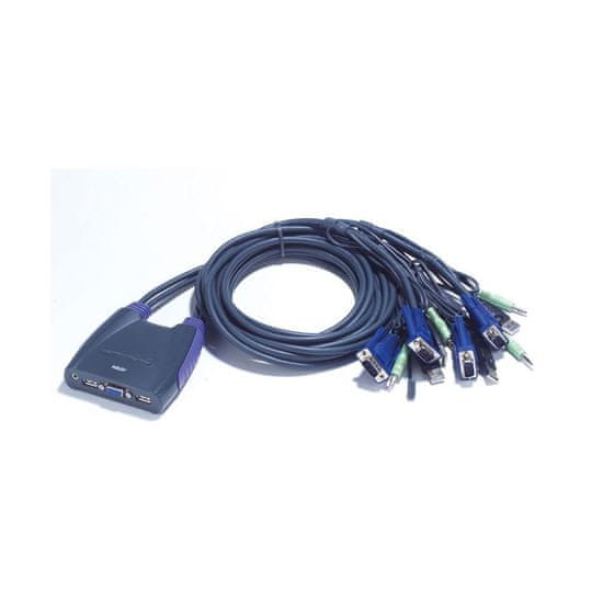 Aten CS64US 4-portni USB KVM prekidač, USB/VGA/AVDIO s kabelima