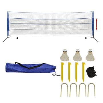 Vidaxl Mreža za badminton s lopticama, 500 x 155 cm