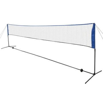 Vidaxl Mreža za badminton i loptice za loptice, 600 x 155 cm
