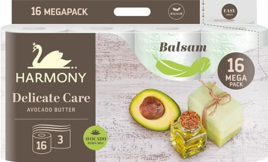 Harmony toaletni papir Delicate Care Avocado butter balsam, 16 rola