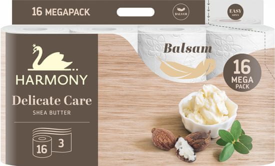 Harmony toaletni papir Delicate Care Shea butter balsam, 16 rola