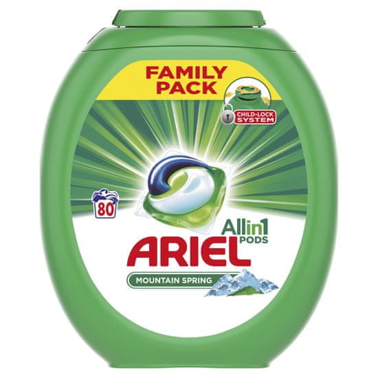 Ariel Mountain Spring 3u1 gel kapsule, 80 komada