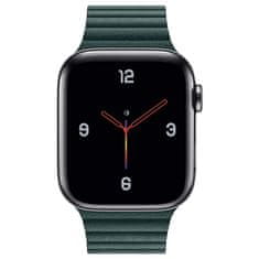 BStrap Leather Loop remen za Apple Watch 42/44/45mm, Dark Green