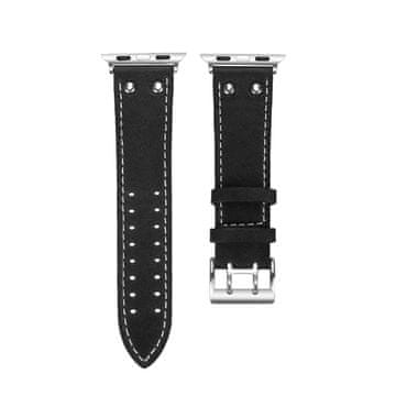 BStrap Leather Sport remen za Apple Watch 42/44/45mm, Black
