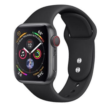 BStrap Soft Silicone remen za Apple Watch 42/44/45mm, Black