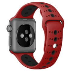 BStrap Silicone Sport remen za Apple Watch 42/44/45mm, Red Black