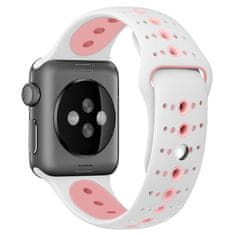 BStrap Silicone Sport remen za Apple Watch 38/40/41mm, White Pink
