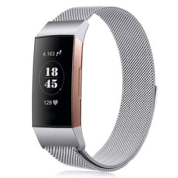 BStrap Milanese (Small) remen za Fitbit Charge 3 / 4, silver