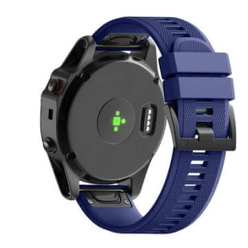 BStrap Silicone Acton remen za Garmin Fenix 5 / 6 / 6 Pro / 7 / 8 47mm / E, dark blue