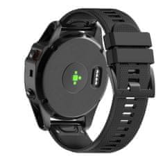 BStrap Silicone Acton remen za Garmin Fenix 5 / 6 / 6 Pro / 7 / 8 47mm / E, black