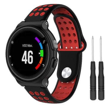 BStrap Silicone Sport remen za Garmin Forerunner 235, black/red