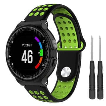 BStrap Silicone Sport remen za Garmin Forerunner 235, black/green