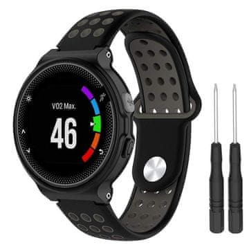 BStrap Silicone Sport remen za Garmin Forerunner 235, black/gray