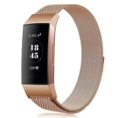 BStrap Milanese (Small) remen za Fitbit Charge 3 / 4, rose gold