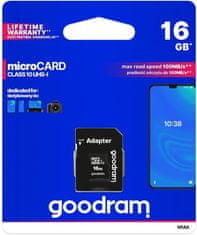 GoodRam memorijska kartica microSD 16GB 100MB/s + SD adapter (500304)