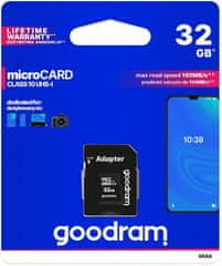 GoodRam memorijska kartica microSD 32GB 100MB/s + SD adapter (500305)