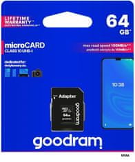 memorijska kartica microSD 64GB 100MB/s + SD adapter (500307)