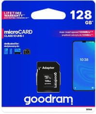 memorijska kartica microSD 128GB 100MB/s + SD adapter (500306)