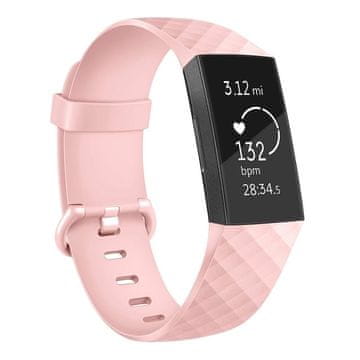 BStrap Silicone Diamond (Large) remen za Fitbit Charge 3 / 4, sand pink