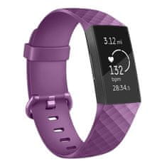 BStrap Silicone Diamond (Small) remen za Fitbit Charge 3 / 4, purple