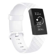 BStrap Silicone Diamond (Small) remen za Fitbit Charge 3 / 4, white