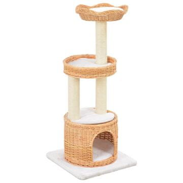 Vidaxl Grebalica za mačke sa sisal stupom, prirodna, pletena