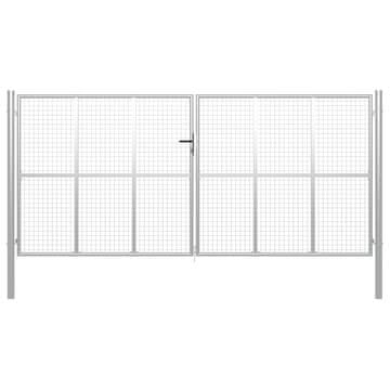 Vidaxl Vrtna vrata od pocinčanog čelika 400x175 cm srebrne boje