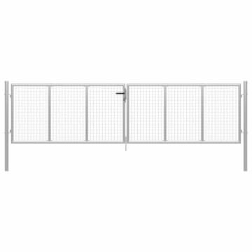 Vidaxl Vrtna vrata od pocinčanog čelika 400x100 cm srebrne boje