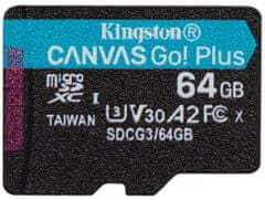 Kingston Canvas Go! Plus microSD 64 GB memorijska kartica + microSD adapter